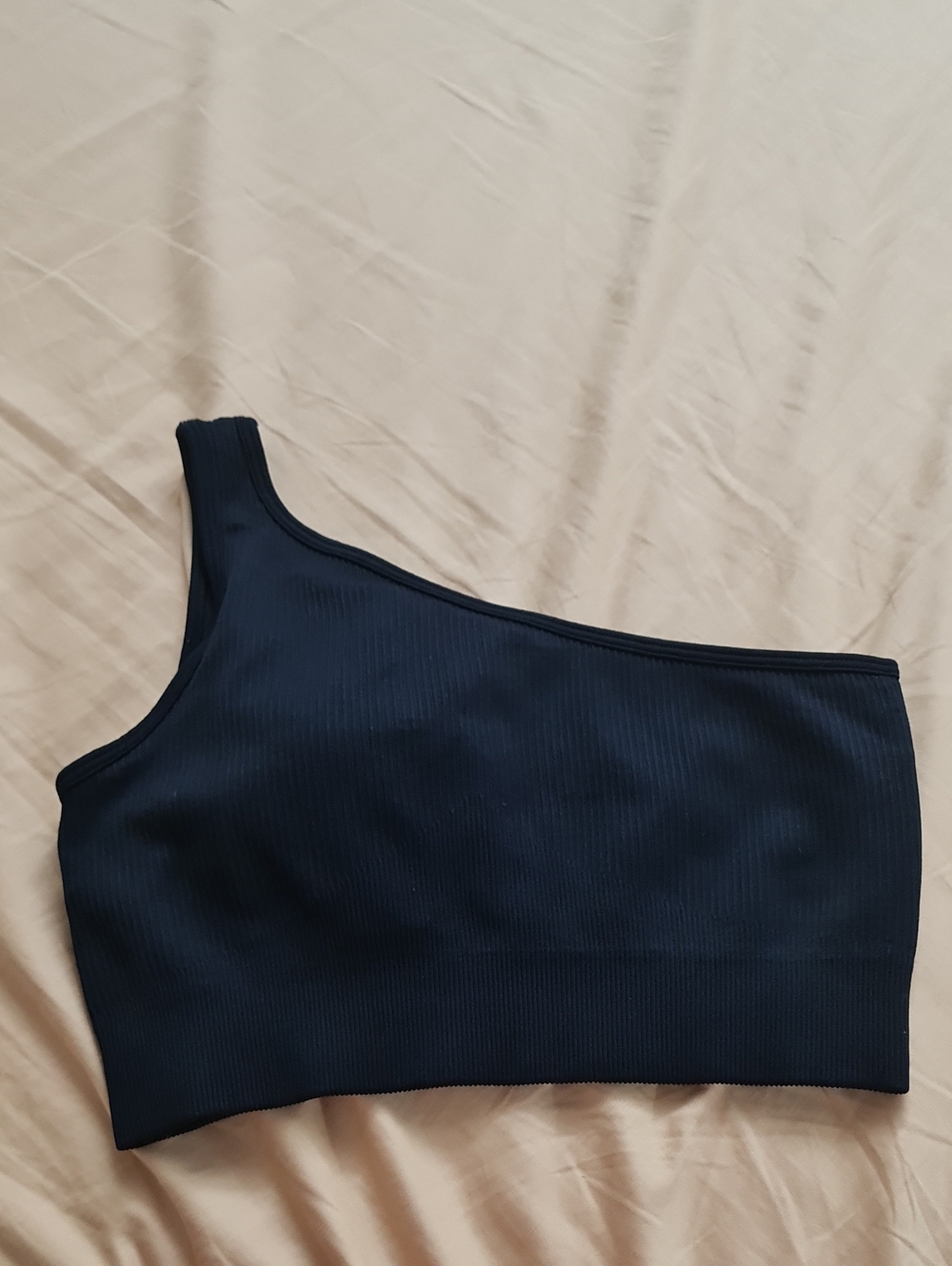 💥3for$15💥One-Shoulder Ribbed Bralette - Black